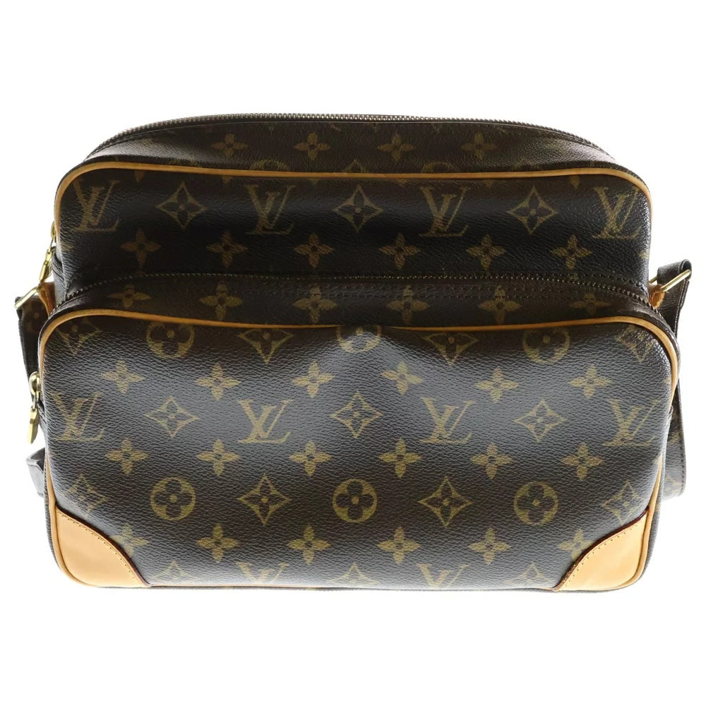 LOUIS VUITTON Monogram Nile Handbag Shoulder Bag Brown Leather